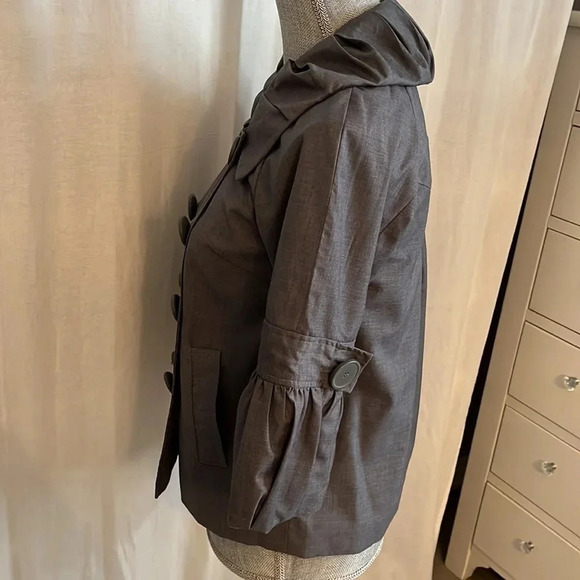 KENSIE Cropped Jacket Puff Sleeve and Frill Collar, Size 4 - Picture 7 of 11